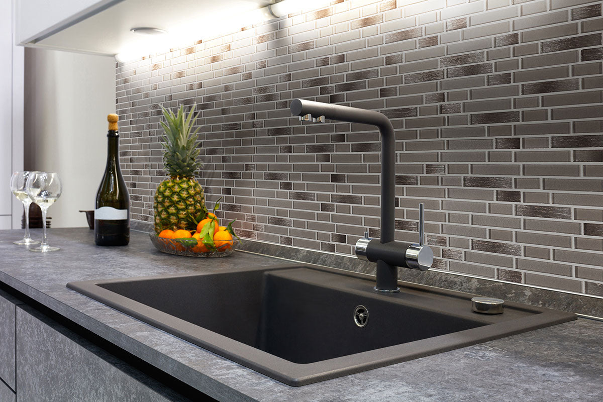 MSI Champagne Blend Interlocking Glass Tile — surface detail in champagne tonality