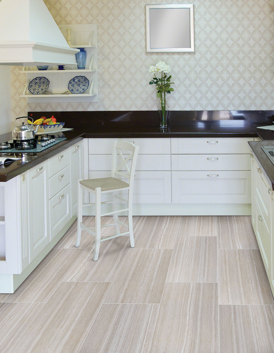 MSI Charisma Silver — surface detail in silver tonality through-bodied porcelain for full-room install