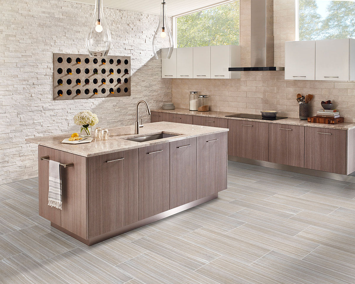 MSI Charisma Silver — surface detail in silver tonality through-bodied porcelain for full-room install