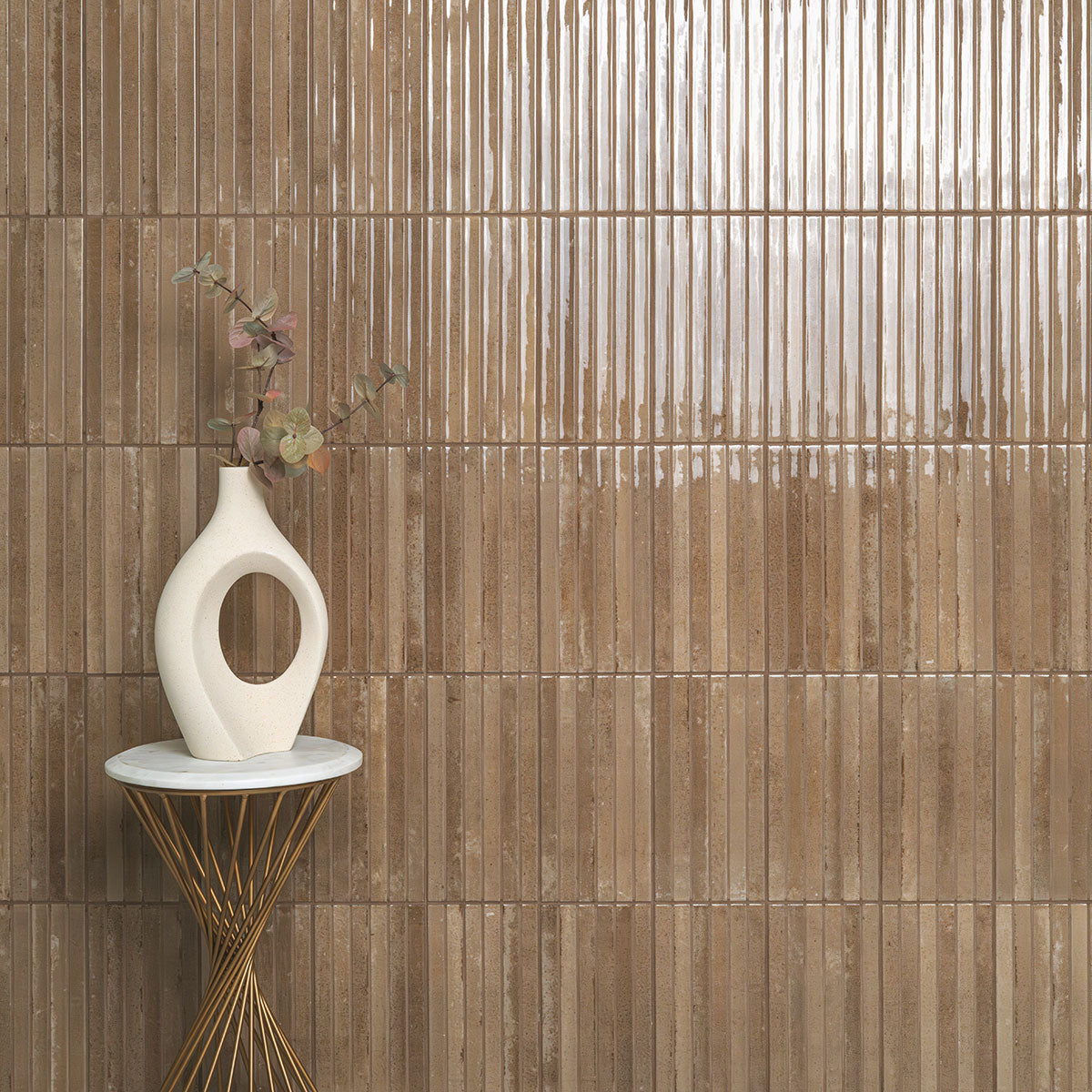 MSI Gems Chocolate Fluted Tile — surface detail in natural tonality