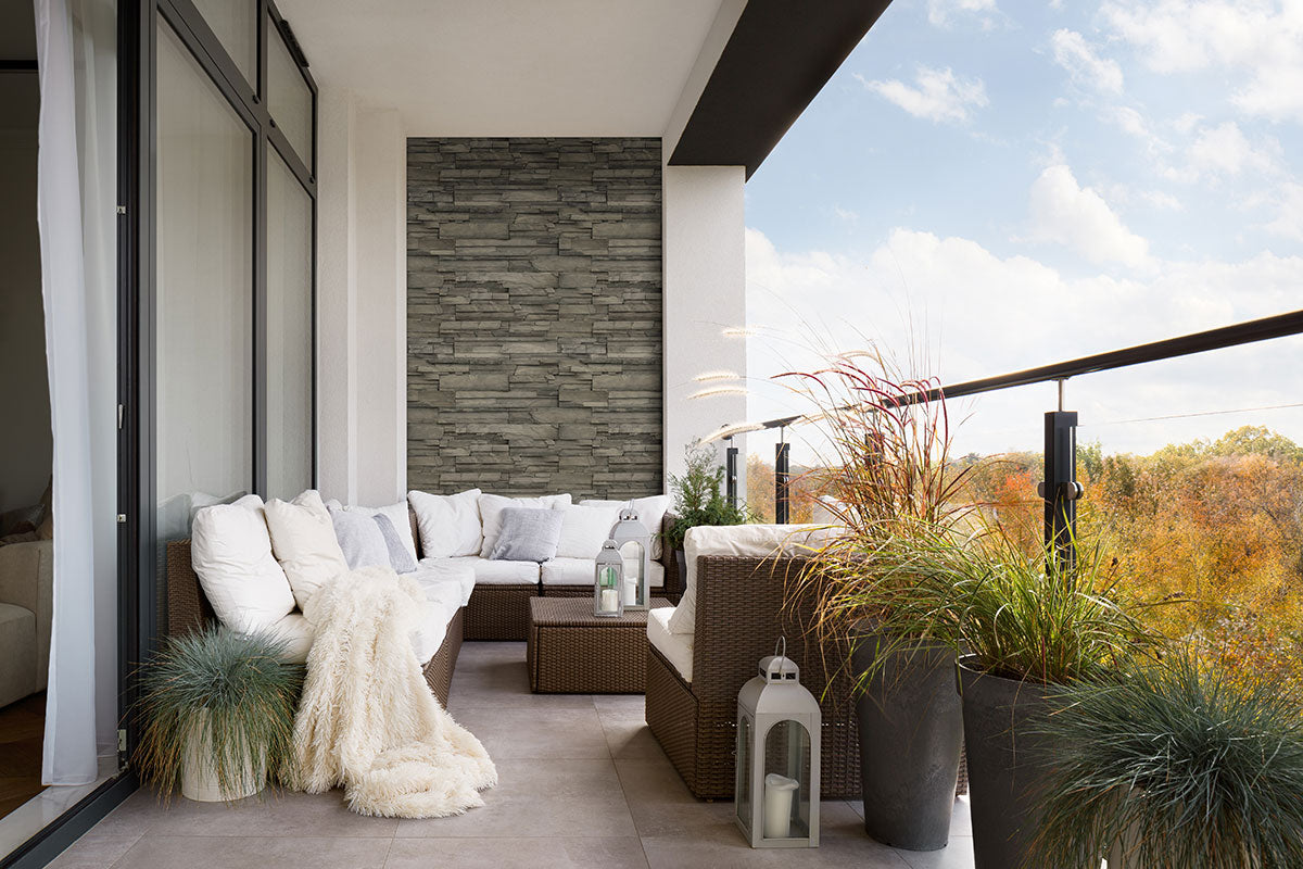 MSI Copen Ash Terrado — surface detail in natural tonality manufactured stone veneer cladding panel