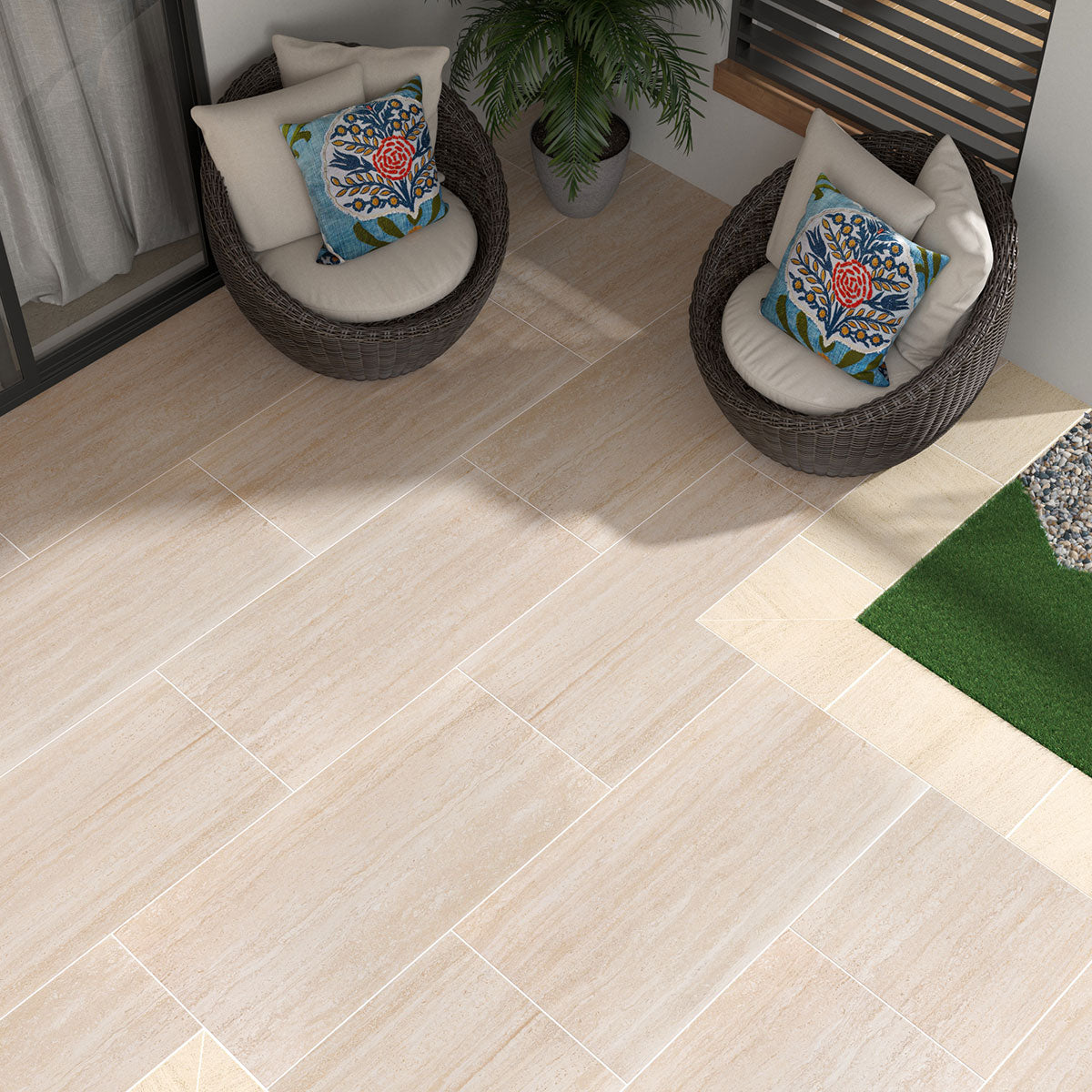 MSI Cordova Avorio Porcelain Paver — surface detail in natural tonality