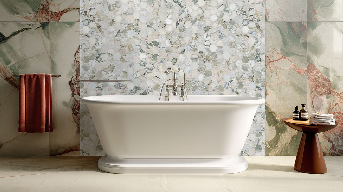 MSI Coronado 2" Hexagon Honed Tile — surface detail in natural tonality