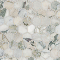 MSI Coronado 2" Hexagon Honed Tile — Natural Stone Mosaic natural stone mosaic mesh-mounted for shower