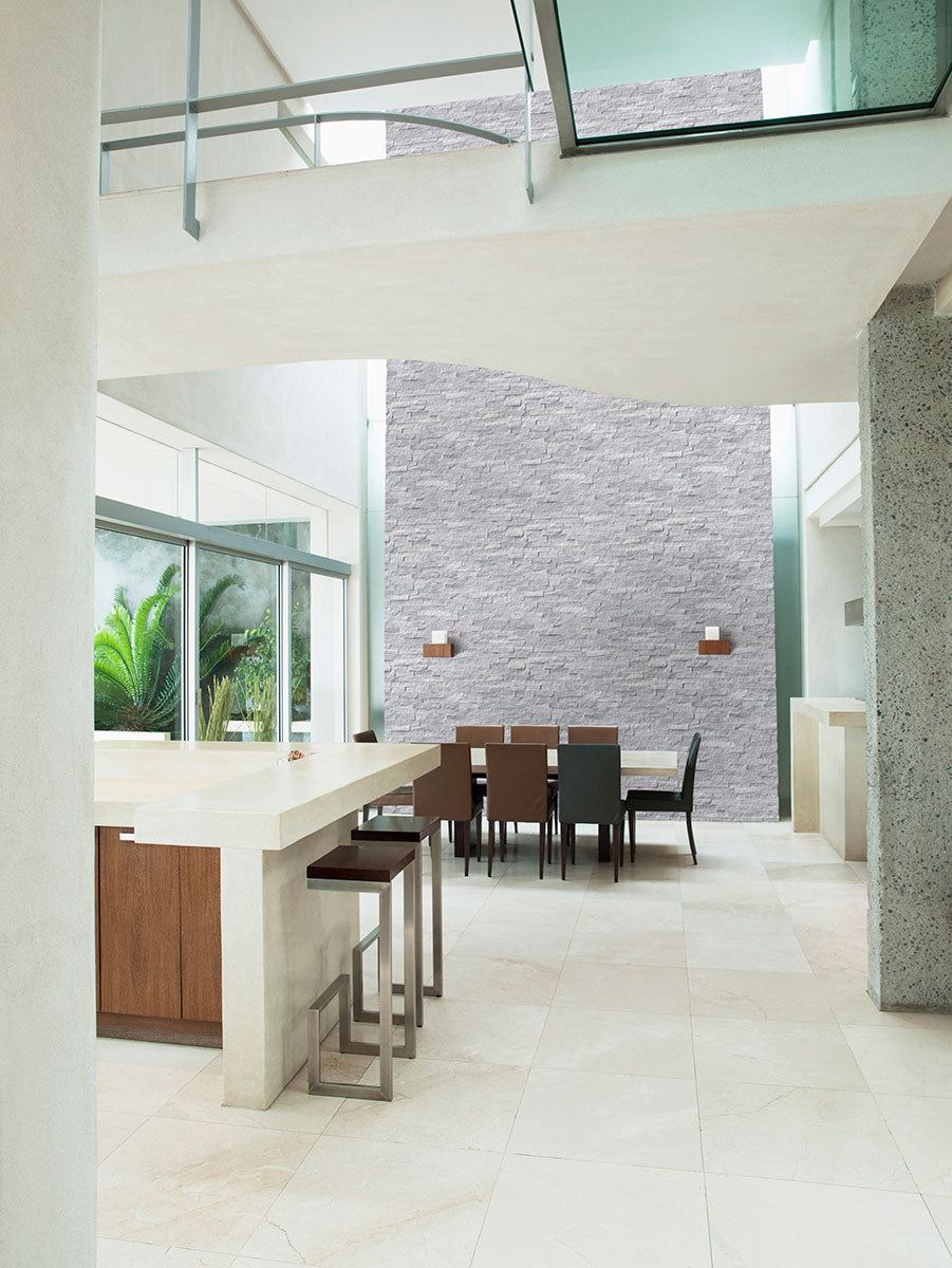 MSI Cosmic Gray Rockmount — surface detail in gray tonality panelized natural stone wall cladding