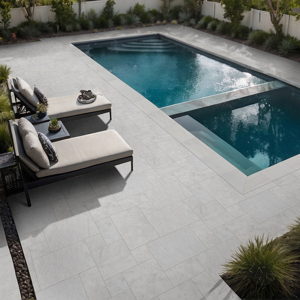 MSI Crystal White Granite Paver — surface detail in white tonality