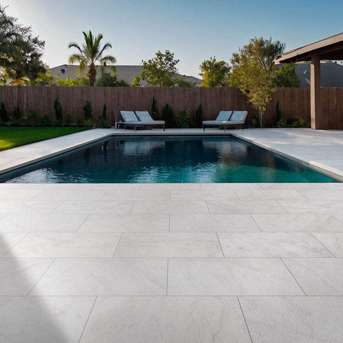 MSI Crystal White Granite Paver — surface detail in white tonality