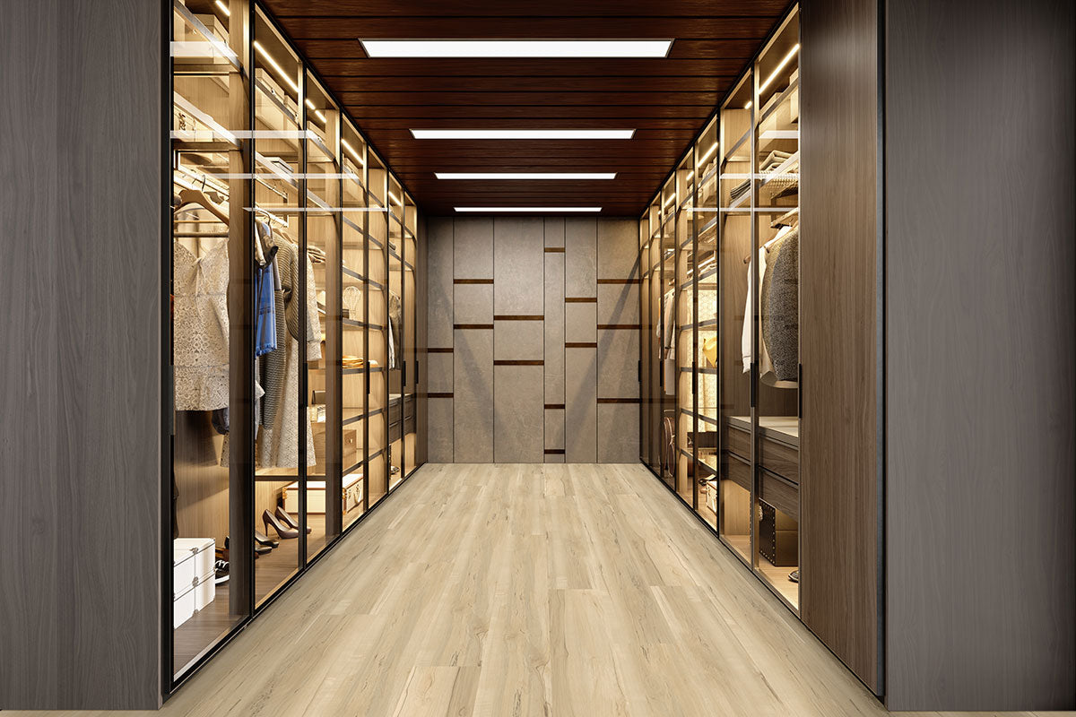 MSI Prescott Akadia Luxury Vinyl Plank Flooring — surface detail in natural tonality