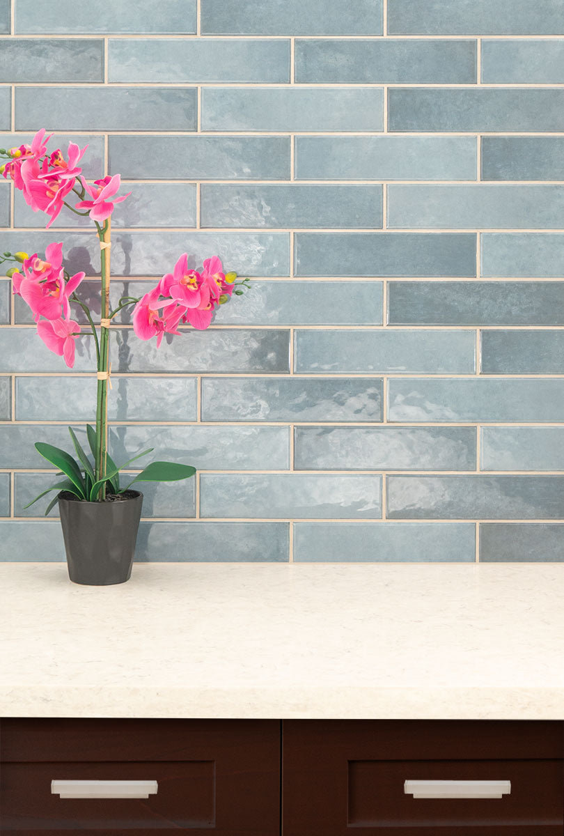 MSI Renzo Denim Ceramic Tile 3x12 — surface detail in natural tonality