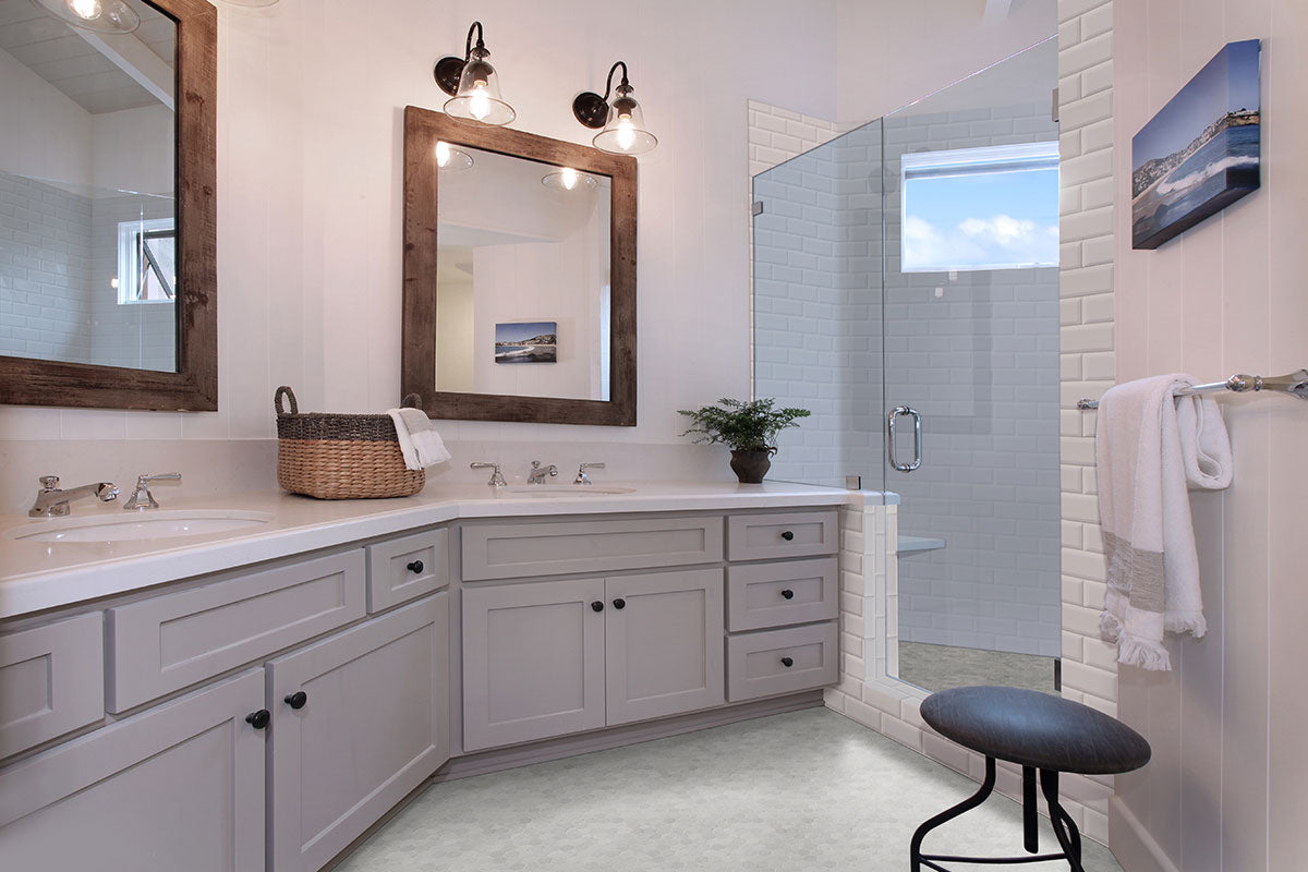 MSI Carrara White Polished 2" Hexagon Mosaic Tile — surface detail in white tonality