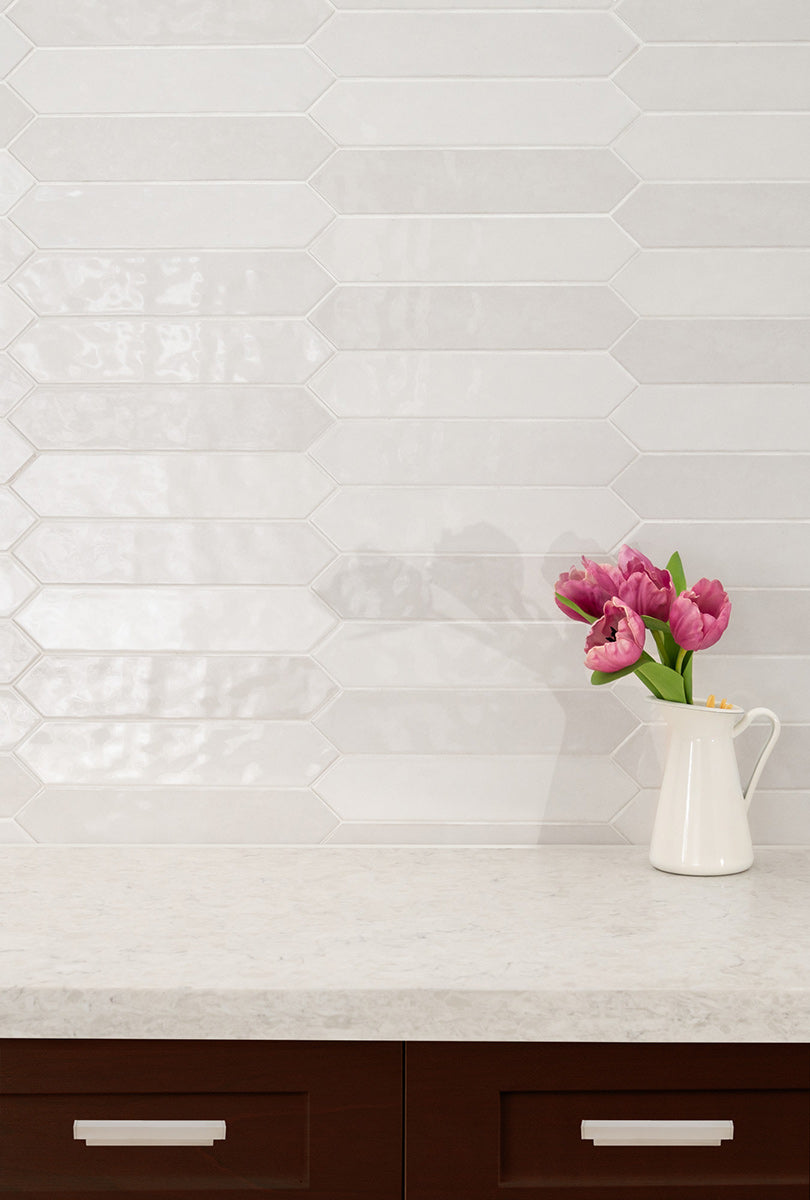 MSI Renzo Dove Ceramic Picket Tile 2.5x13 — surface detail in natural tonality