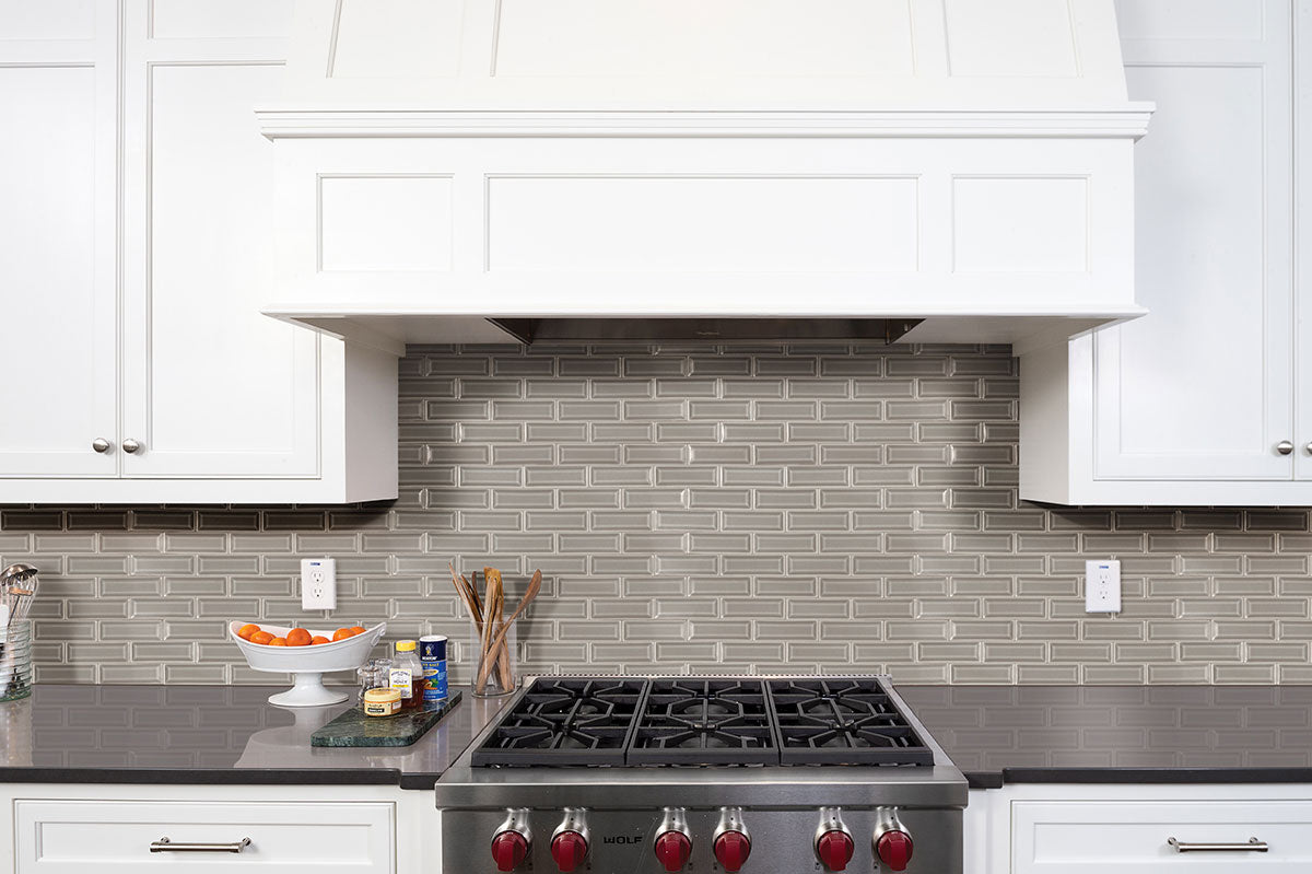 MSI Highland Park Dove Gray 2x6 Beveled Tile — surface detail in gray tonality