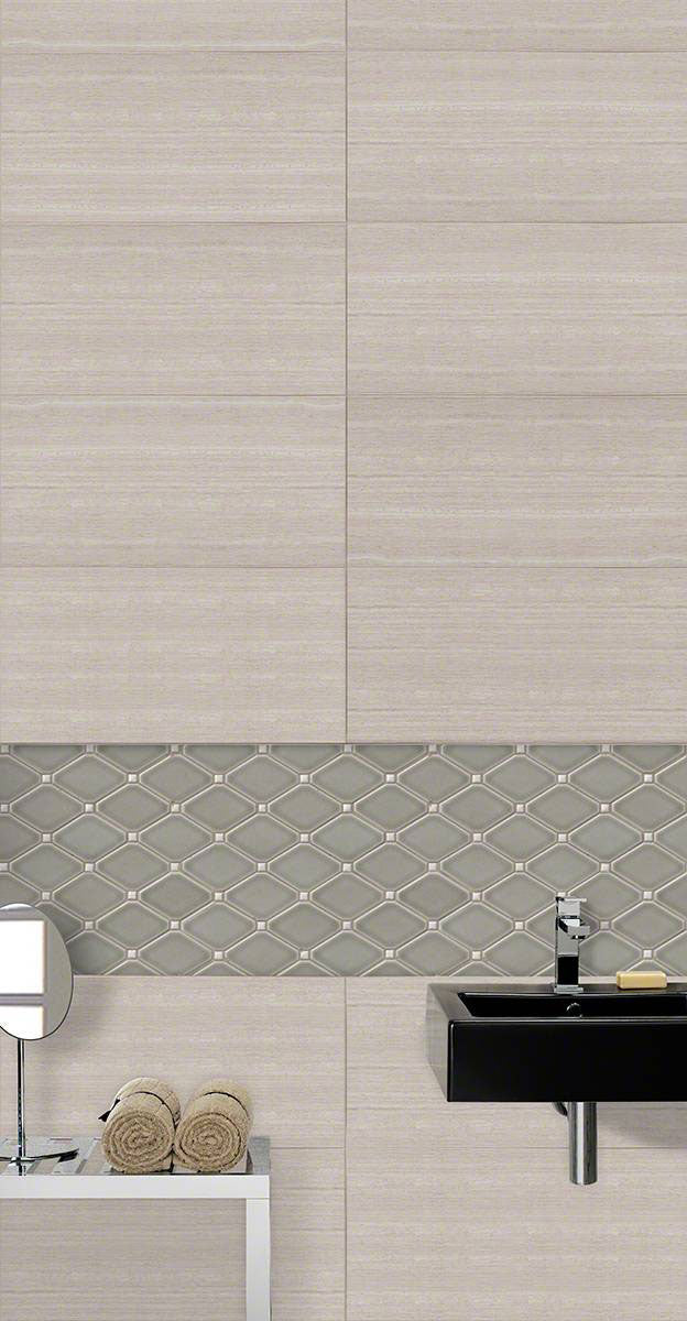 MSI Highland Park Dove Gray Diamond Tile — surface detail in gray tonality