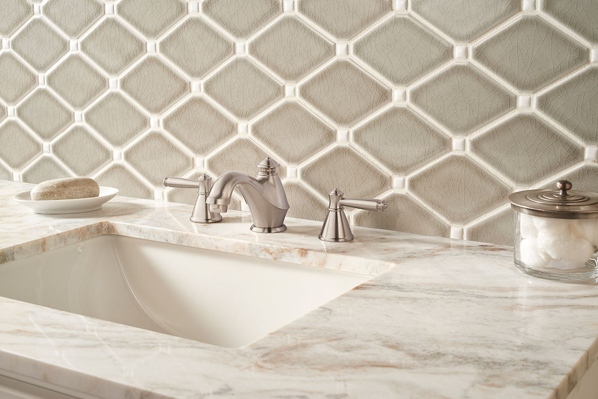 MSI Highland Park Dove Gray Diamond Tile — surface detail in gray tonality