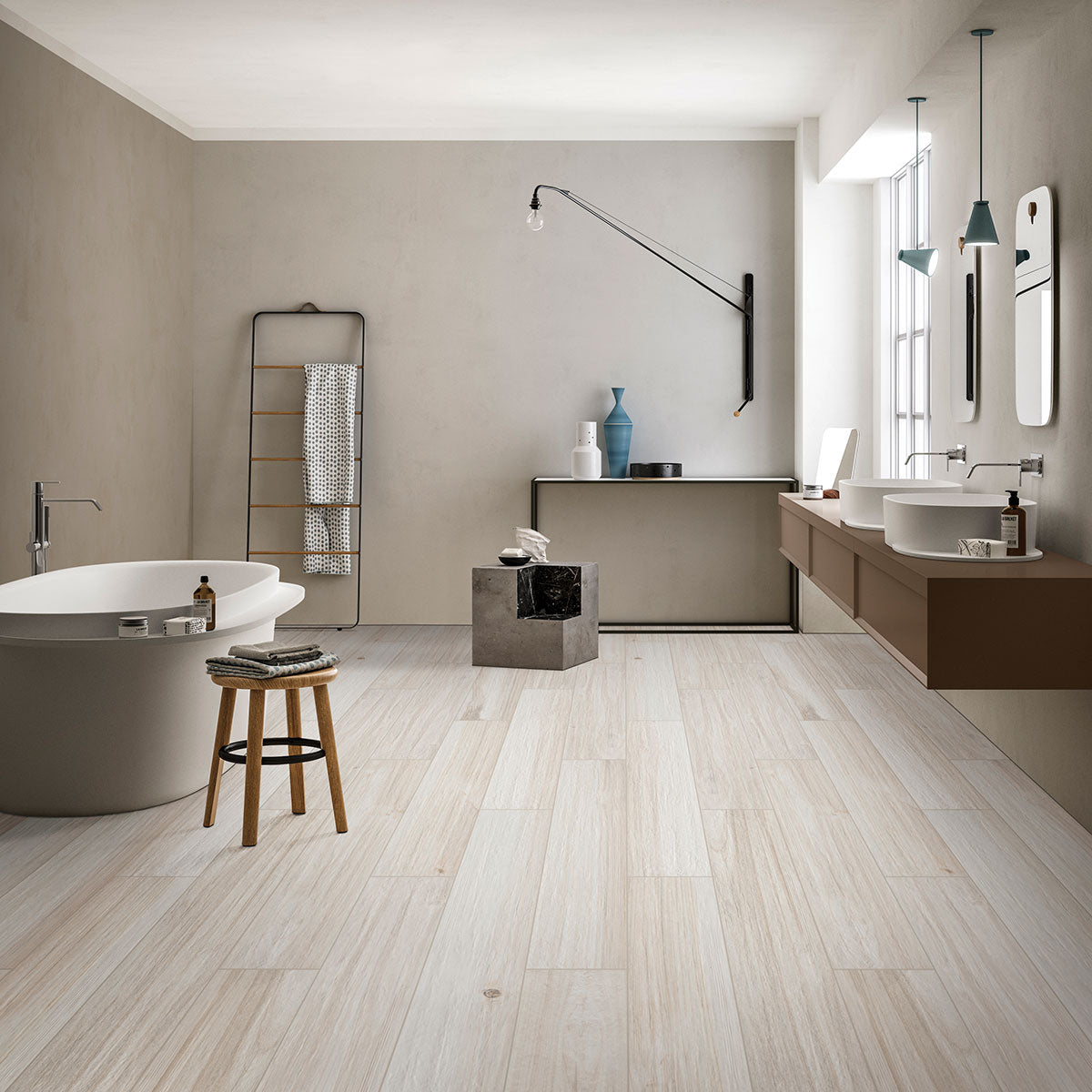 MSI Havenwood Dove, surface detail in dove tonality through-bodied porcelain for full-room install