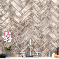 MSI Doverton Gray Reclaimed Clay Brick — surface detail in gray tonality