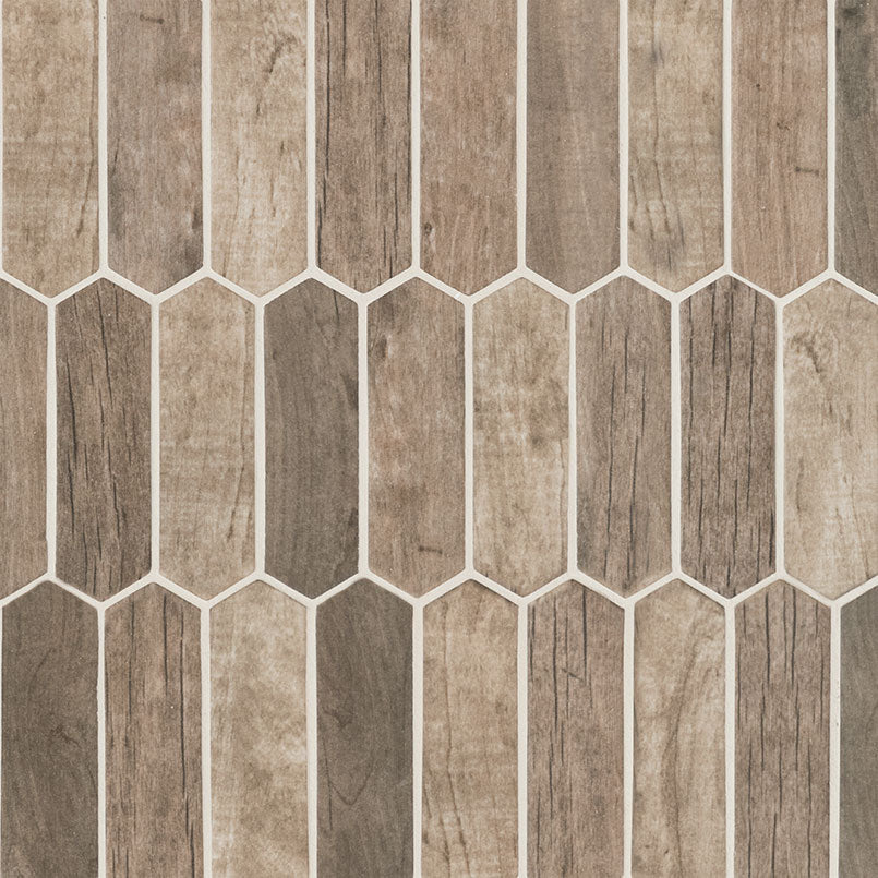 MSI Driftwood Picket Glass Tile — Glass Mosaic Tile mesh-mounted for designer installs