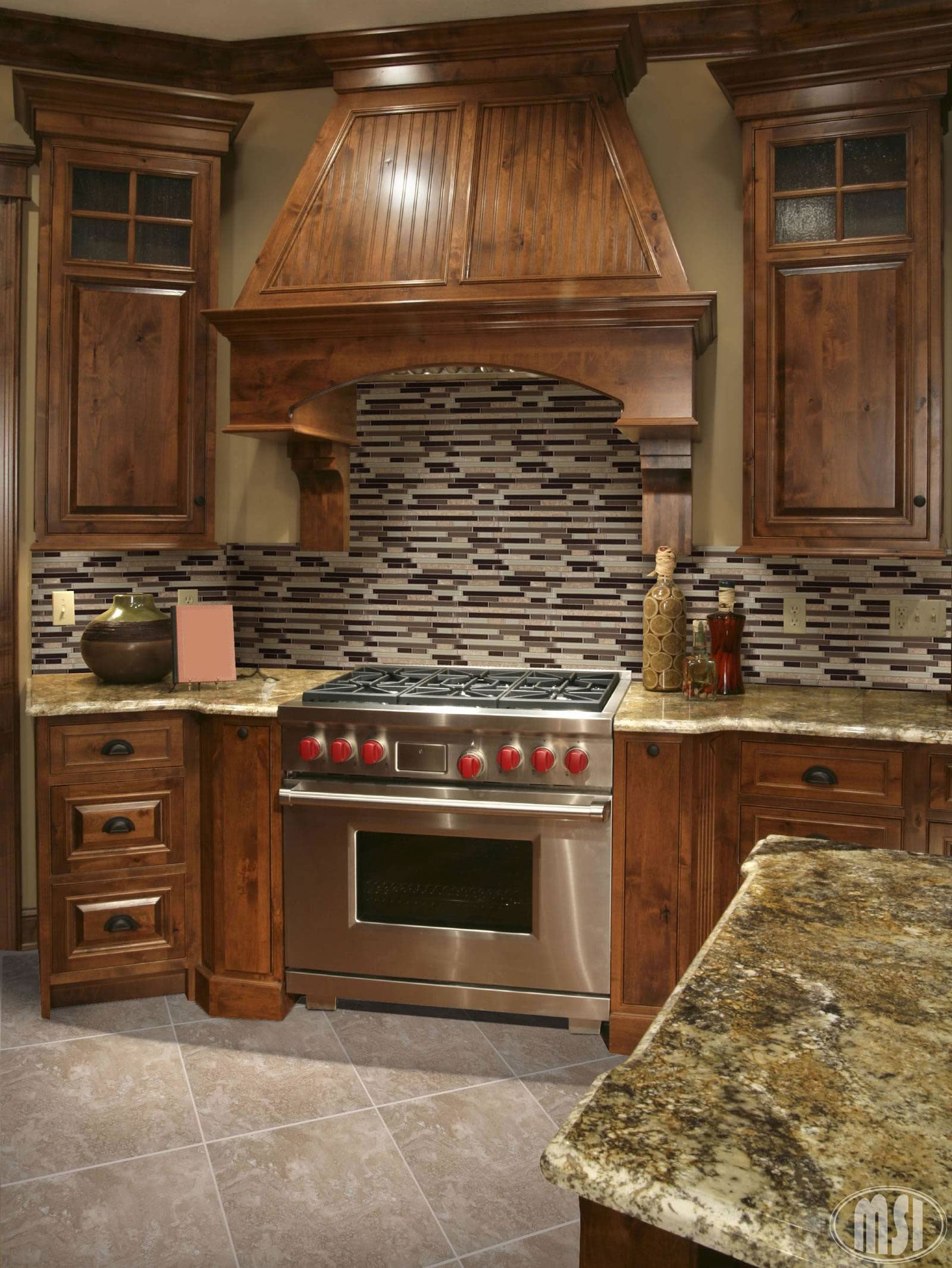 MSI Durango Cream, surface detail in cream tonality natural stone slab for kitchen and feature install, fourth view