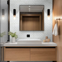 MSI Dymo Calacatta Chex White 12x24 — surface detail in white tonality
