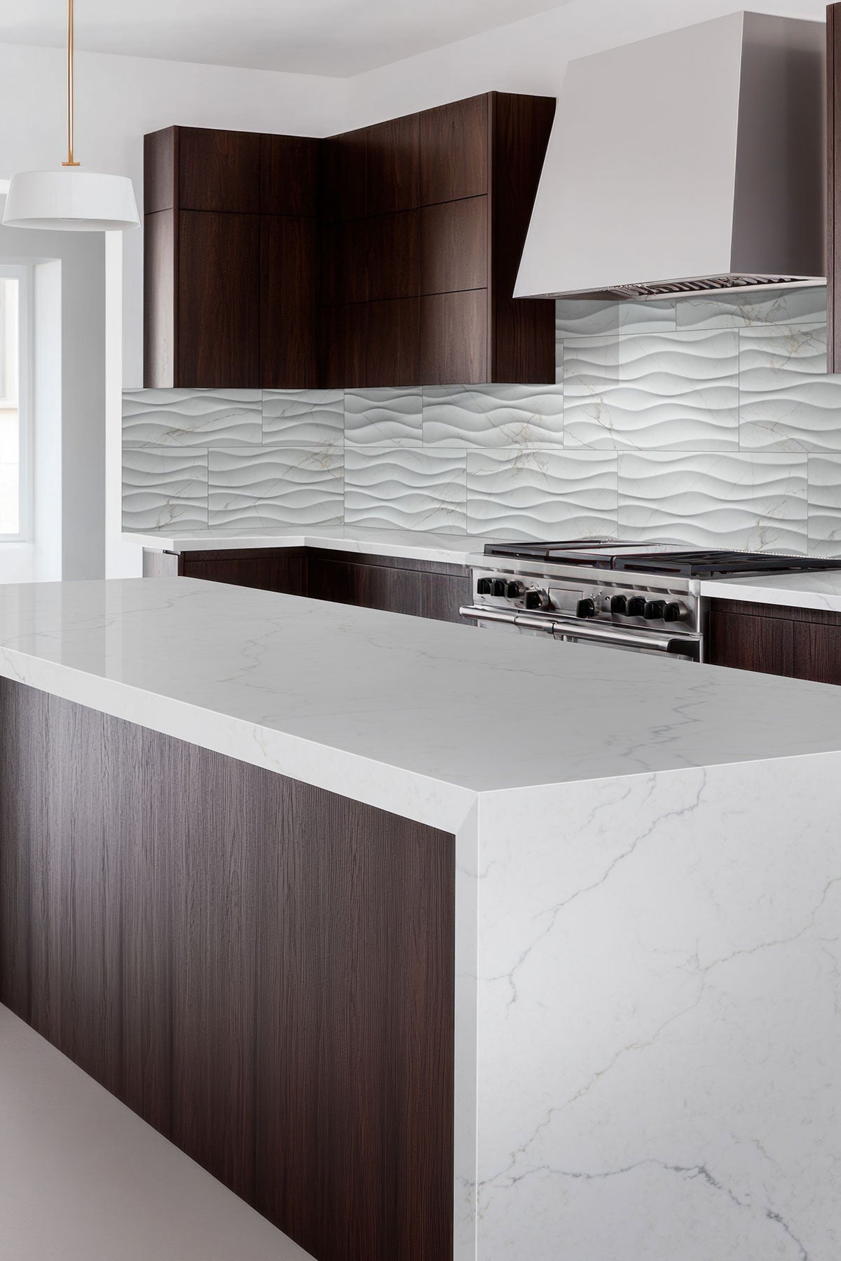 MSI Dymo Calacatta Wavy White 12x24 — surface detail in white tonality