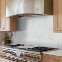 MSI Dymo Calacatta White 12x24 — surface detail in white tonality