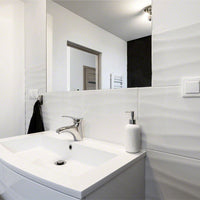 MSI Dymo Wavy White 3D Wall Tile — surface detail in white tonality