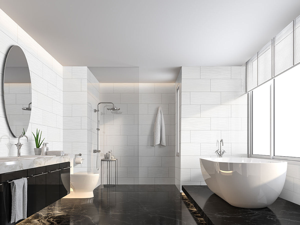 MSI Dymo Wavy White 3D Wall Tile — surface detail in white tonality
