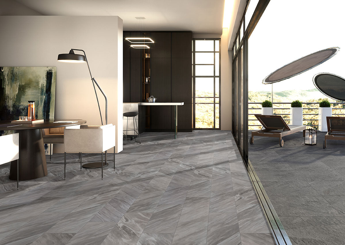 MSI Eden Bardiglio — surface detail in natural tonality through-bodied porcelain for full-room install