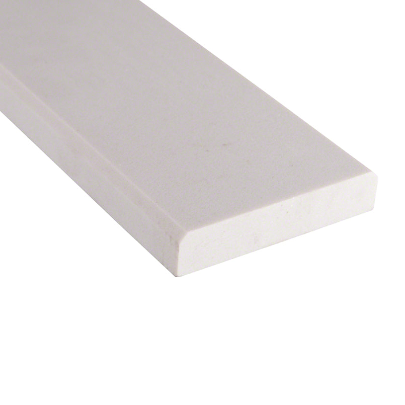 MSI Engineered White 4x24x0.625 Polished Double Beveled Threshold — Marble Threshold in white tonality