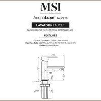 MSI 1 Handle Bathroom Faucet — surface detail in natural tonality