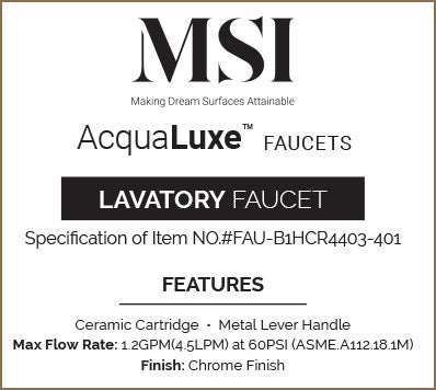MSI 1 Handle Bathroom Faucet- 401 Chrome Faucets faucets from Citadel Spaces — premium surface shipped nationwide