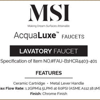 MSI 1 Handle Bathroom Faucet- 401 Chrome Faucets faucets from Citadel Spaces — premium surface shipped nationwide