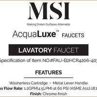 MSI 2 Handle Bathroom Faucet — surface detail in natural tonality
