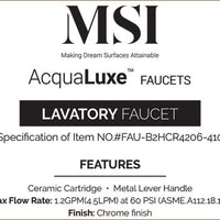 MSI 2 Handle Bathroom Faucet — surface detail in natural tonality