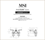MSI 2 Handle Bathroom Faucet - 405 Matte Black Faucets