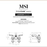 MSI 2 Handle Bathroom Faucet — surface detail in black tonality