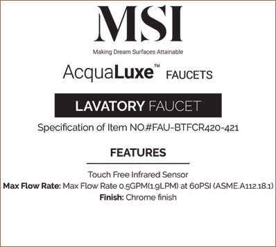 MSI Touch-less Infrared Sensor Bathroom Faucet — surface detail in natural tonality