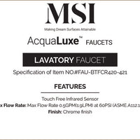 MSI Touch-less Infrared Sensor Bathroom Faucet — surface detail in natural tonality