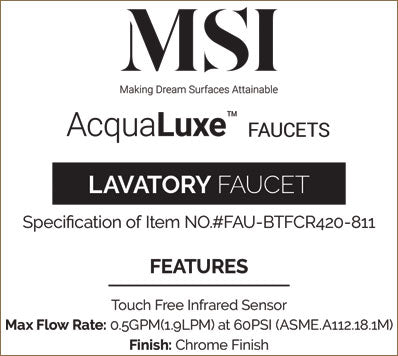 MSI Touch-less Infrared Sensor Bathroom Faucet — surface detail in natural tonality