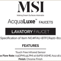 MSI Touch-less Infrared Sensor Bathroom Faucet — surface detail in natural tonality