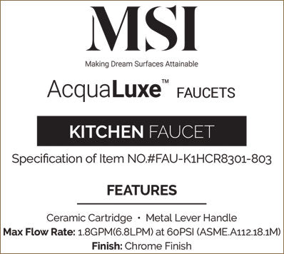 MSI 1-Handle Pull-Out Sprayer Kitchen Faucet — surface detail in natural tonality