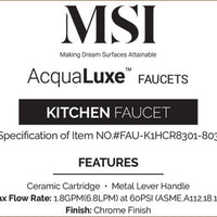 MSI 1-Handle Pull-Out Sprayer Kitchen Faucet — surface detail in natural tonality