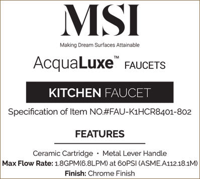 MSI 1 Handle Pull-Out Sprayer Kitchen Faucet — surface detail in natural tonality