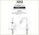 MSI 1 Handle Pull-Down Sprayer Kitchen Faucet - 803 Gold Faucets