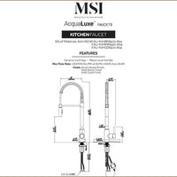 MSI 1-Handle Pull-Down Sprayer Kitchen Faucet with deckplate — surface detail in gold tonality