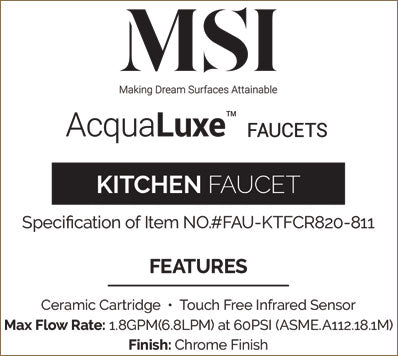 MSI Touch-less Infrared Sensor Kitchen Faucet — surface detail in natural tonality