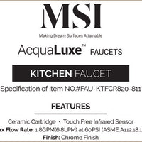 MSI Touch-less Infrared Sensor Kitchen Faucet — surface detail in natural tonality