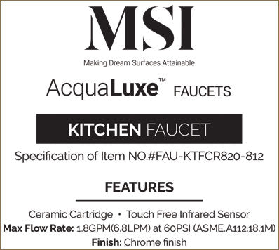 MSI Touch-less Infrared Sensor Kitchen Faucet — surface detail in natural tonality