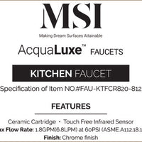 MSI Touch-less Infrared Sensor Kitchen Faucet — surface detail in natural tonality