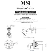 MSI 1-Handle 1-Spray Tub and Shower Faucet with Pressure Balance Valve - 608 Nickel Brushed Faucets faucets